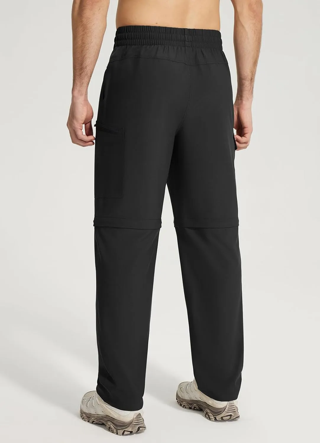 baleaf Men's Hiking Convertible Pants Water Resistant Lightweight Quick Dry Cargo Elastic Waist Outdoor with Zip Pockets