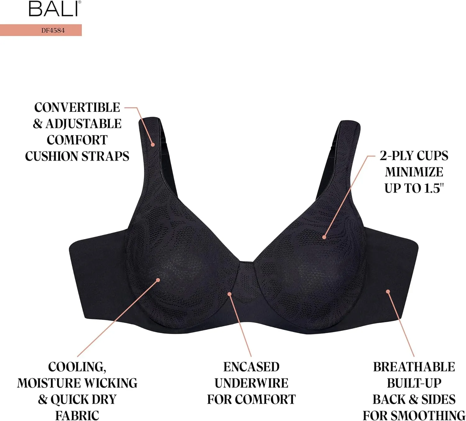 Bali Minimizer, Coolest Smoothing Underwire Bra for Women