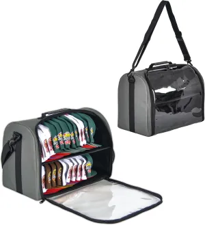 Baseball Hat Organizer Bag for 20-24 Caps, Large Cap Storage Case, Stackable Hat Travel Bag, Portable Hat Carrier for Home & On-the-Go (Grey)