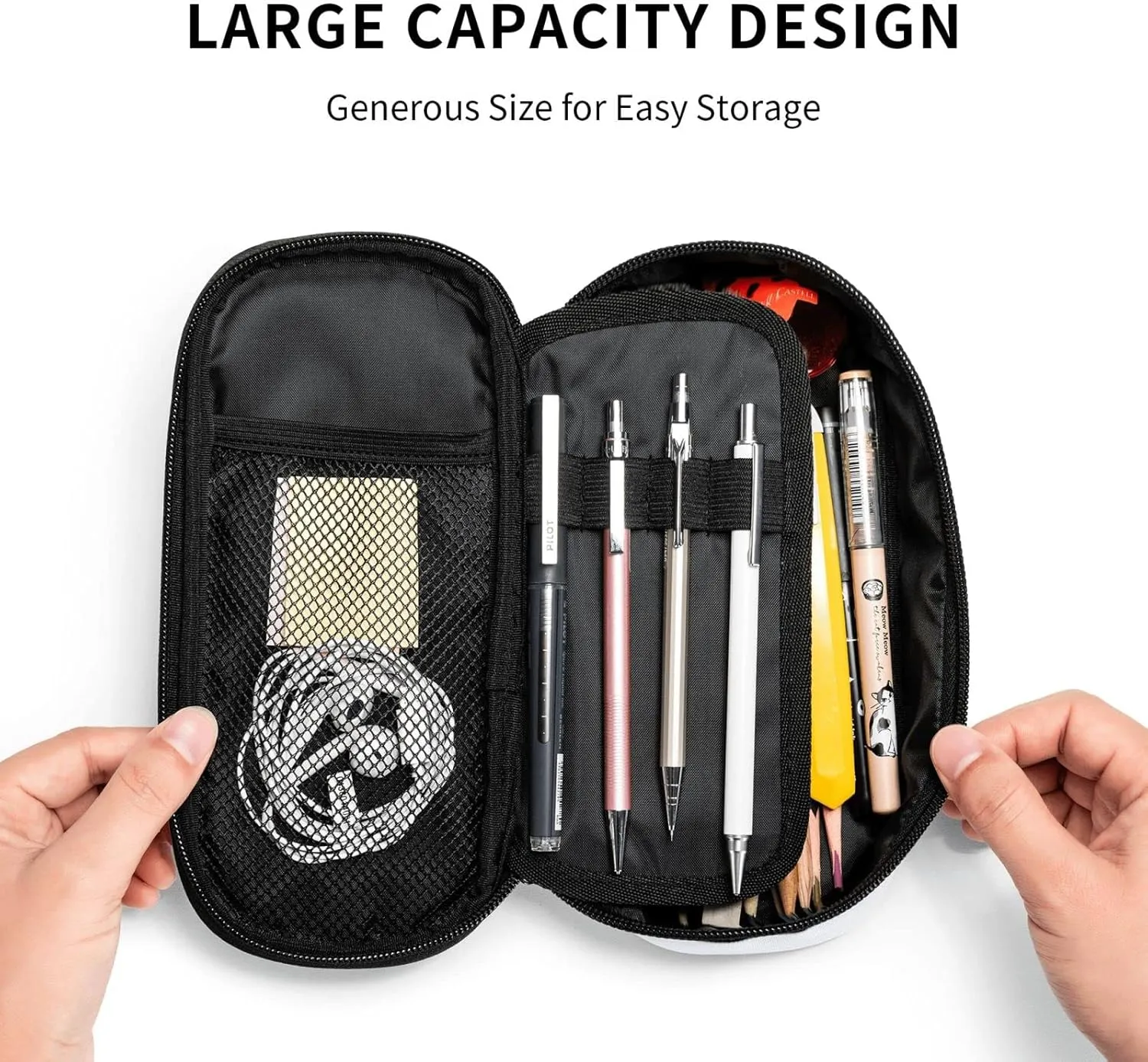 Basketball Ball Texture Pencil Case Big Capacity Storage Pencil Pouch Stationery Bags With Zipper Portable Pen Holder Box Organizer For Boys Girls Teens Student College School Office Supplies