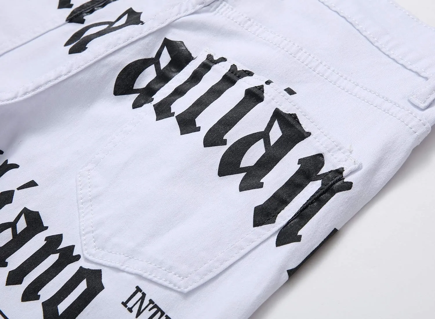 Baylvn Men's Casual Printed Slim Fit Jeans Skinny Denim Pants
