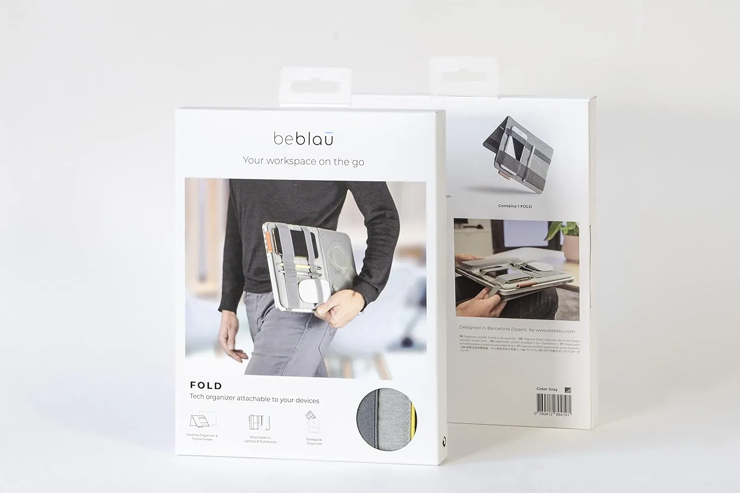Beblau FOLD Portable TECH Organizer attachable to your Devices | Desk Sleeve | Gadget case | Working from Home Essentials | Laptop accessories | Backpack Insert | Portfolio |