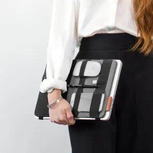 Beblau FOLD Portable TECH Organizer attachable to your Devices | Desk Sleeve | Gadget case | Working from Home Essentials | Laptop accessories | Backpack Insert | Portfolio |