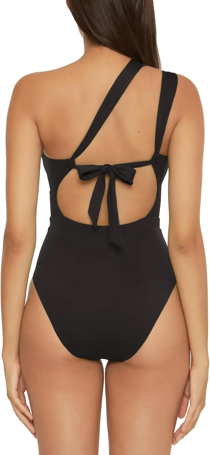 BECCA Women's Standard Color Code Convertible Bandeau One Piece Swimsuit, Asymmetrical Straps, Bathing Suits