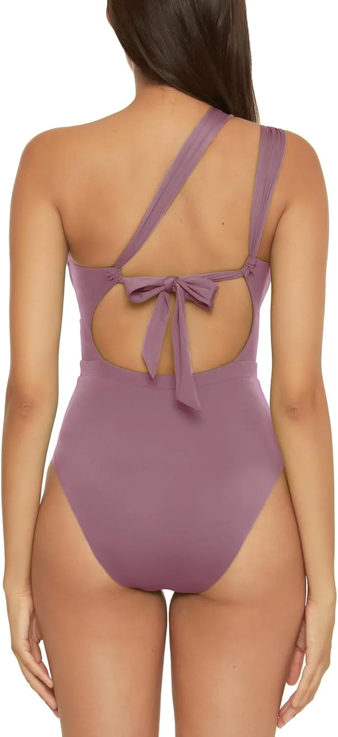 BECCA Women's Standard Color Code Convertible Bandeau One Piece Swimsuit, Asymmetrical Straps, Bathing Suits
