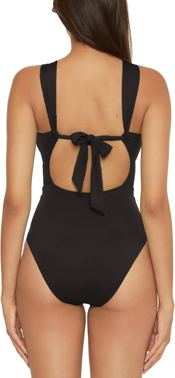 BECCA Women's Standard Color Code Convertible Bandeau One Piece Swimsuit, Asymmetrical Straps, Bathing Suits