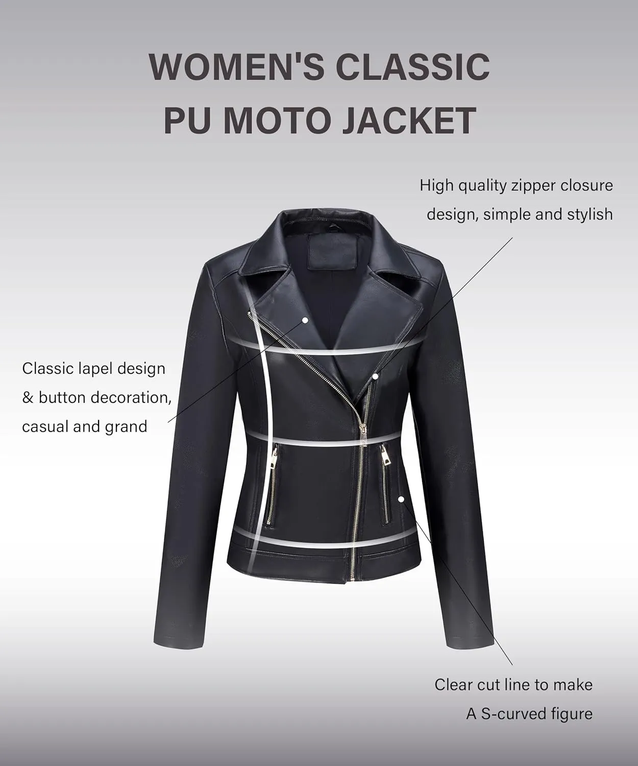 Bellivera Women's Faux Leather Casual Jacket 2025 Spring Trendy Motorcycle Outfits Lightweight Classic Coat