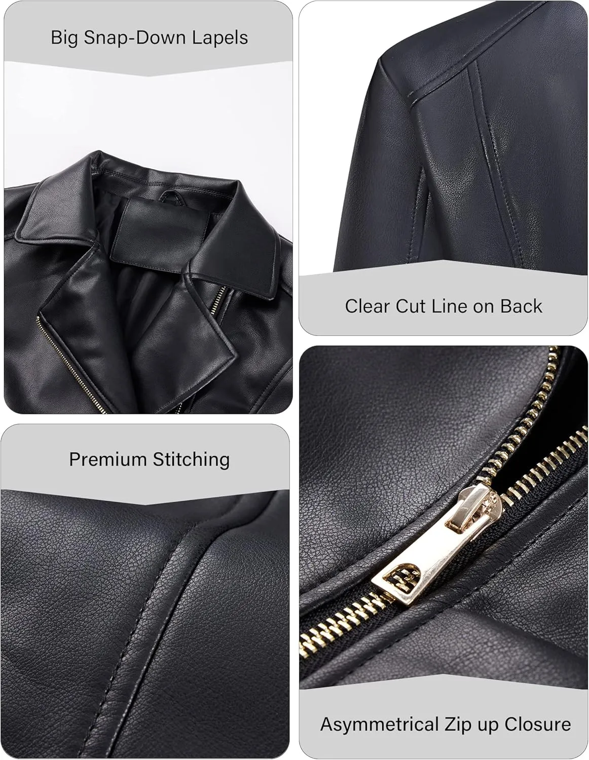 Bellivera Women's Faux Leather Casual Jacket 2025 Spring Trendy Motorcycle Outfits Lightweight Classic Coat