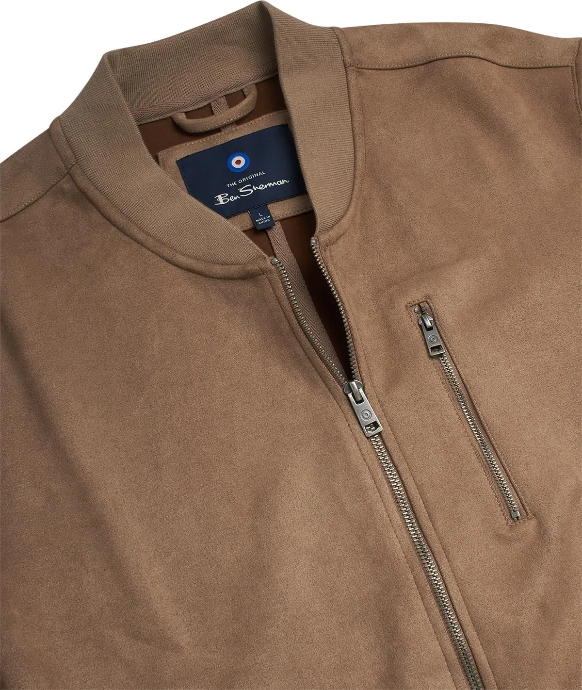 Ben Sherman Men's Bomber Jacket - Cozy Full Zip Up Faux Suede Bomber Jacket for Men - Casual Mens Suede Jacket (S-XL)