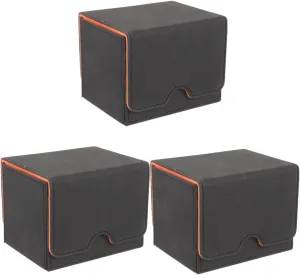 BESPORTBLE 3pcs Decks Card Pu Organizer Playing Game Cards Holder Storage Case for Black Game