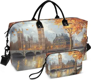 Big Ben Fall Landscape Duffel Bag for Traveling, Travel Bag Gym Bag, with Multiple Interior Pockets Shoulder Weekender Bag for Women Men with Toiletry Bag 20.5L x 1.9W x 13.8H