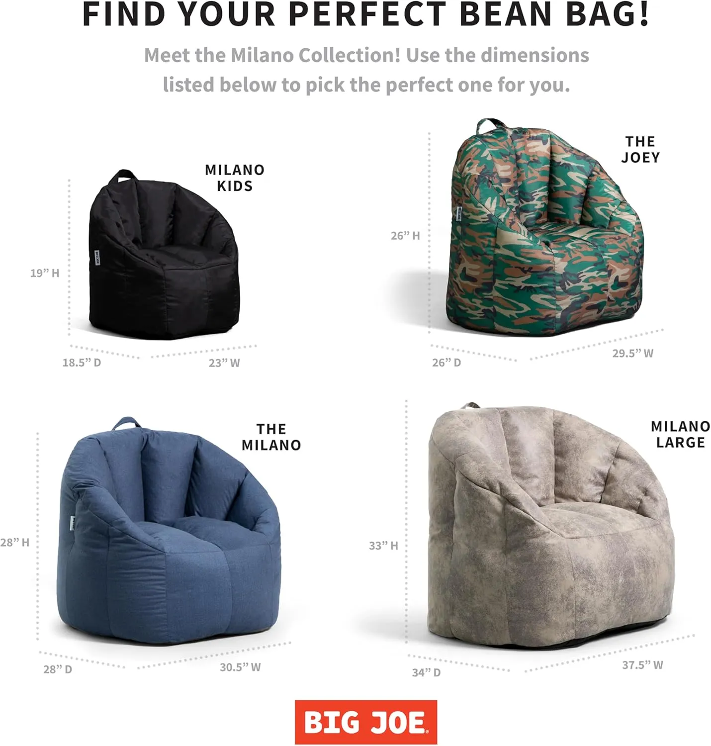 Big Joe Milano Lenox Denim Cobalt Beanbag Chair
