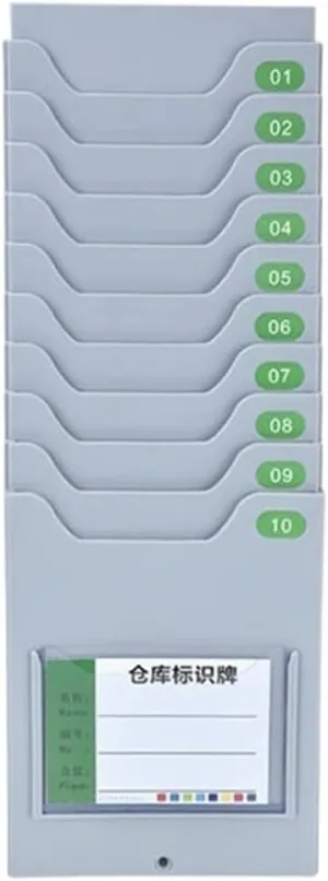Biometric Employee Attendance Machine Material Card Rack Warehouse Material Control Card Rack Warehouse Material Piece Bag Inventory Card Record Attendance Board for Small Businesses and Offices