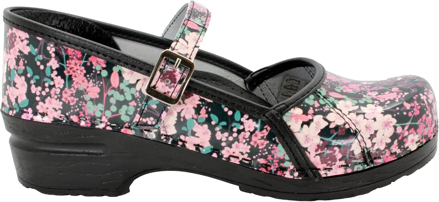 BJORK Swedish Comfort Women's Marcella Mary Jane Leather Clogs