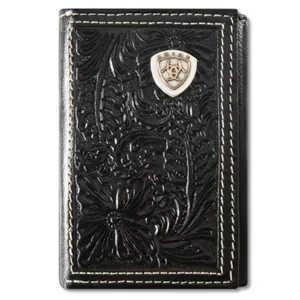 BLACK ARIAT TOOLED WALLET
