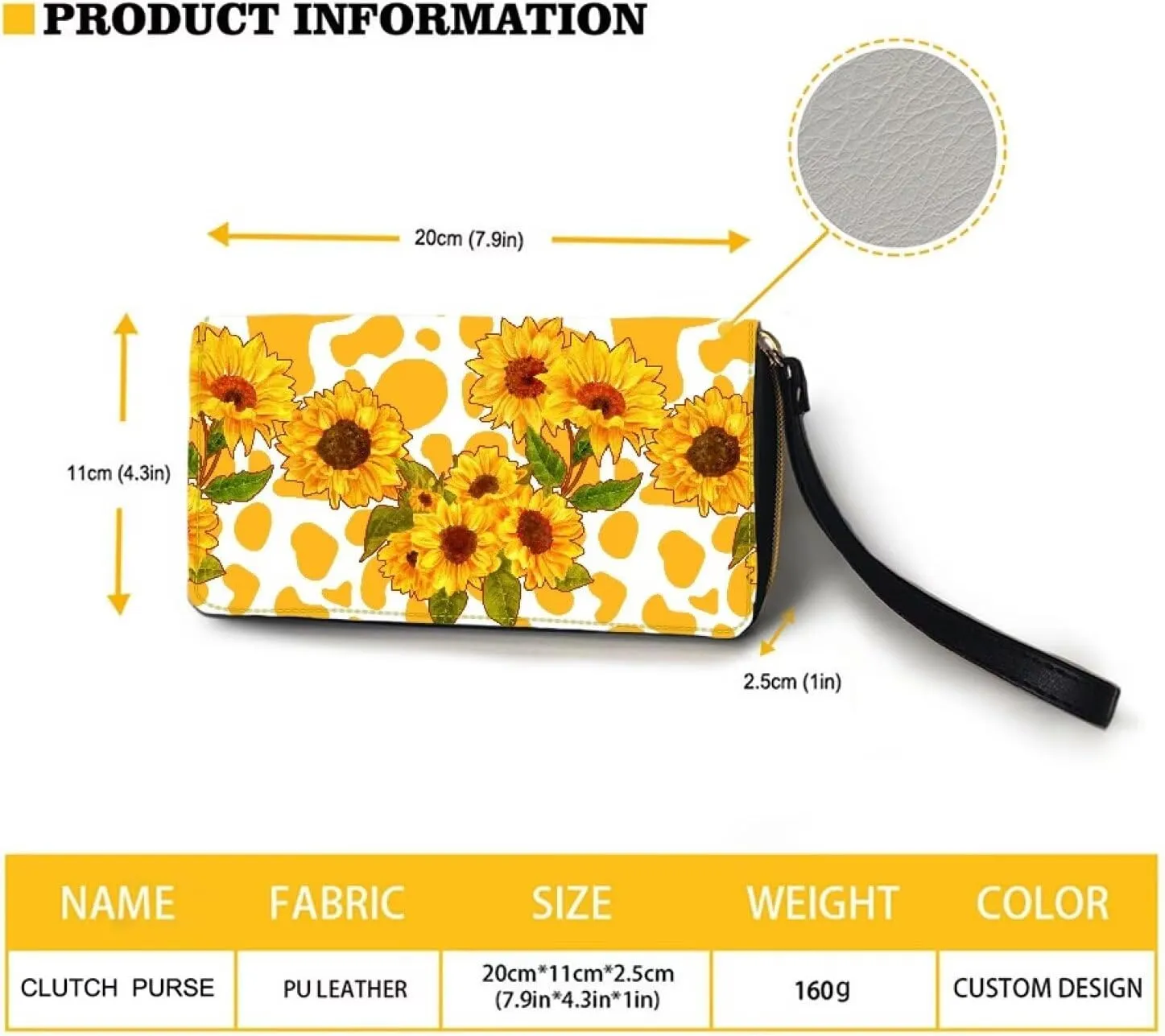Black Pug Wristlet Clutch Cell Phone Wallet for Women's PU Leather Card Holder Multi Card Organizer Wallets Purse