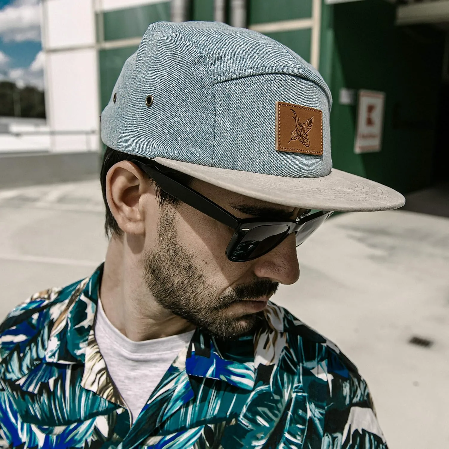 Blackskies 5-Panel Cap with Floral Pattern Unisex Baseball Cap