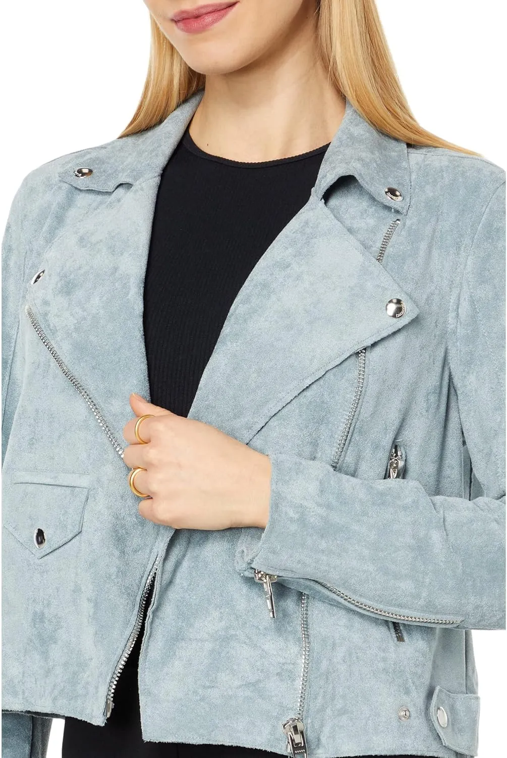 [BLANKNYC] Womens Luxury Clothing Faux Suede Moto Jacket, Comfortable & Stylish Coat