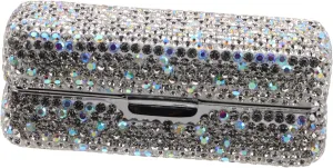 Bling Rhinestone Lipstick Case with Mirror Portable Lipstick Holder for Travel Elegant Makeup Organizer for Purse Compact Lip Gloss Storage Box Single Box Design