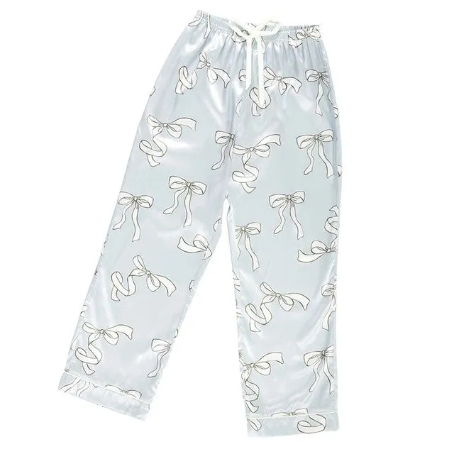 Blue Bow Long Sleeve PJ Set