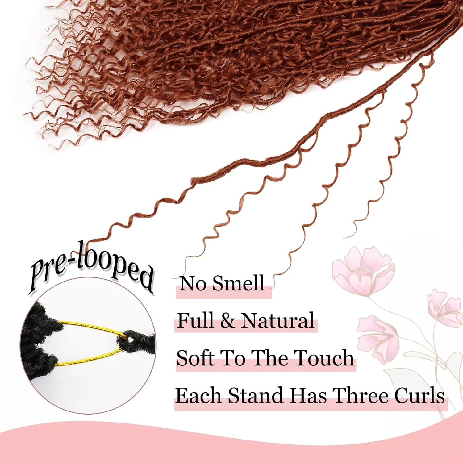 Boho Faux Locs Crochet Hair 9 Packs Long Goddess locs 24 Inch Boho Soft Locs With Curly Ends Pre Looped Bohemian River Loc Crochet Hair For Women (24 inch,#350)