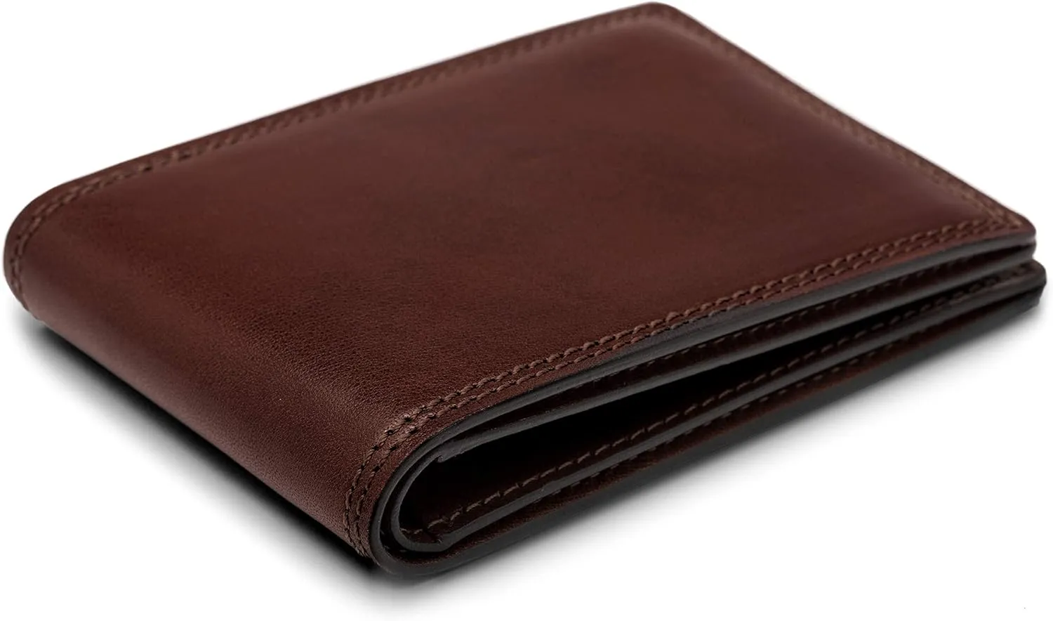 Bosca Men’s Wallet, Dolce Leather Slim Bifold Wallet, Dark Brown