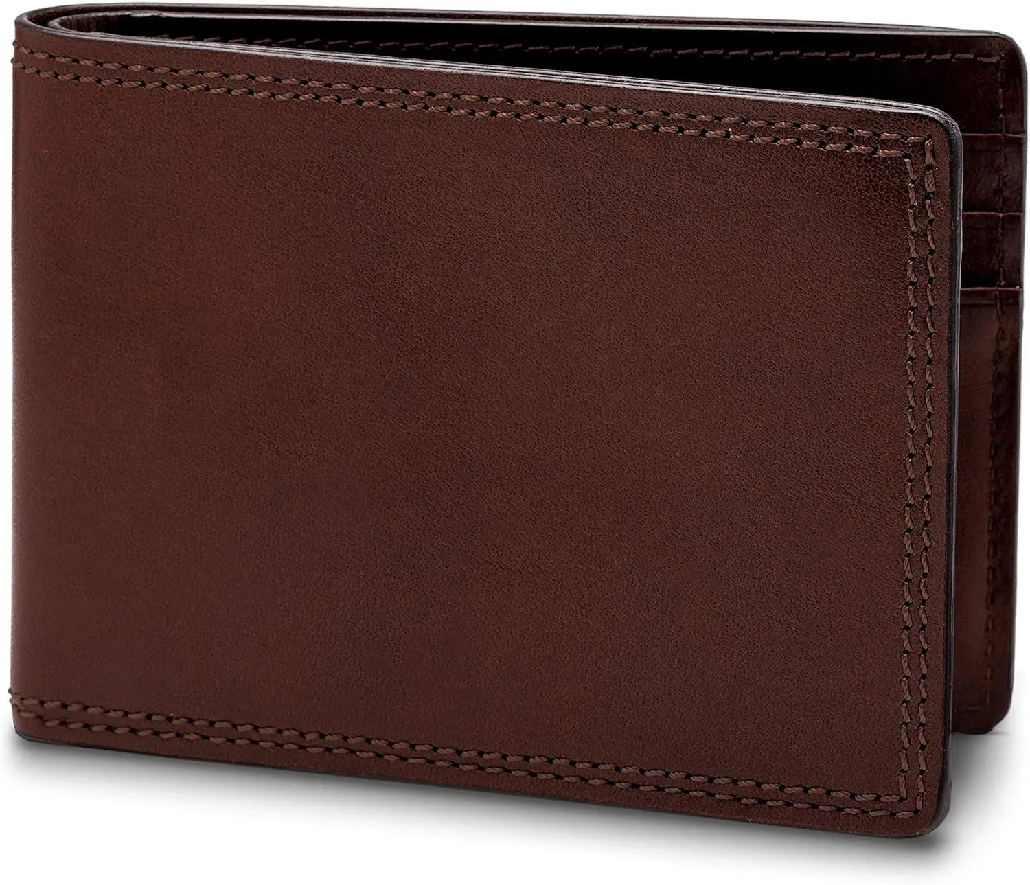 Bosca Men’s Wallet, Dolce Leather Slim Bifold Wallet, Dark Brown
