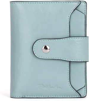 BOSTANTEN Women Leather Wallet RFID Blocking Small Bifold Zipper Pocket Wallet Card Case Purse with ID Window