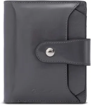 BOSTANTEN Women Leather Wallet RFID Blocking Small Bifold Zipper Pocket Wallet Card Case Purse with ID Window