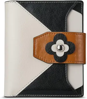 BOSTANTEN Women Leather Wallet RFID Blocking Small Bifold Zipper Pocket Wallet Card Case Purse with ID Window