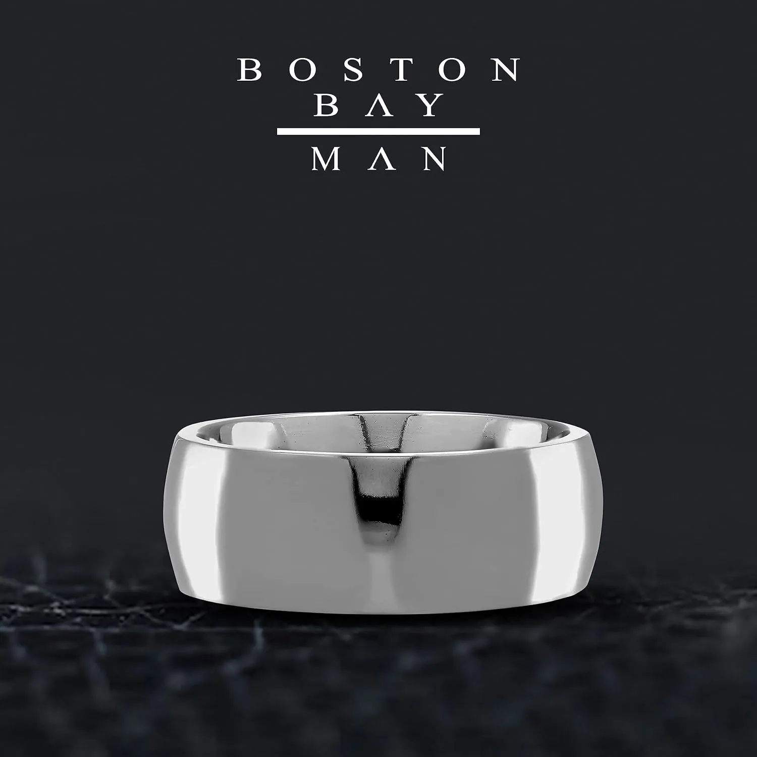 Boston Bay Diamonds Tantalum Comfort Fit Mens Wedding Band or Fashion Ring - 7mm & 8mm - Choice of Style