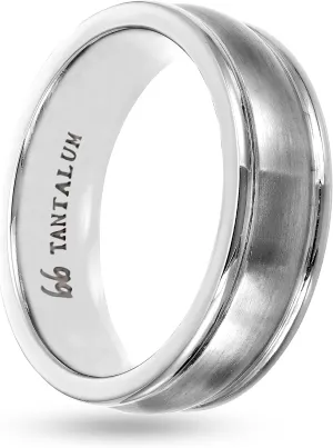 Boston Bay Diamonds Tantalum Comfort Fit Mens Wedding Band or Fashion Ring - 7mm & 8mm - Choice of Style