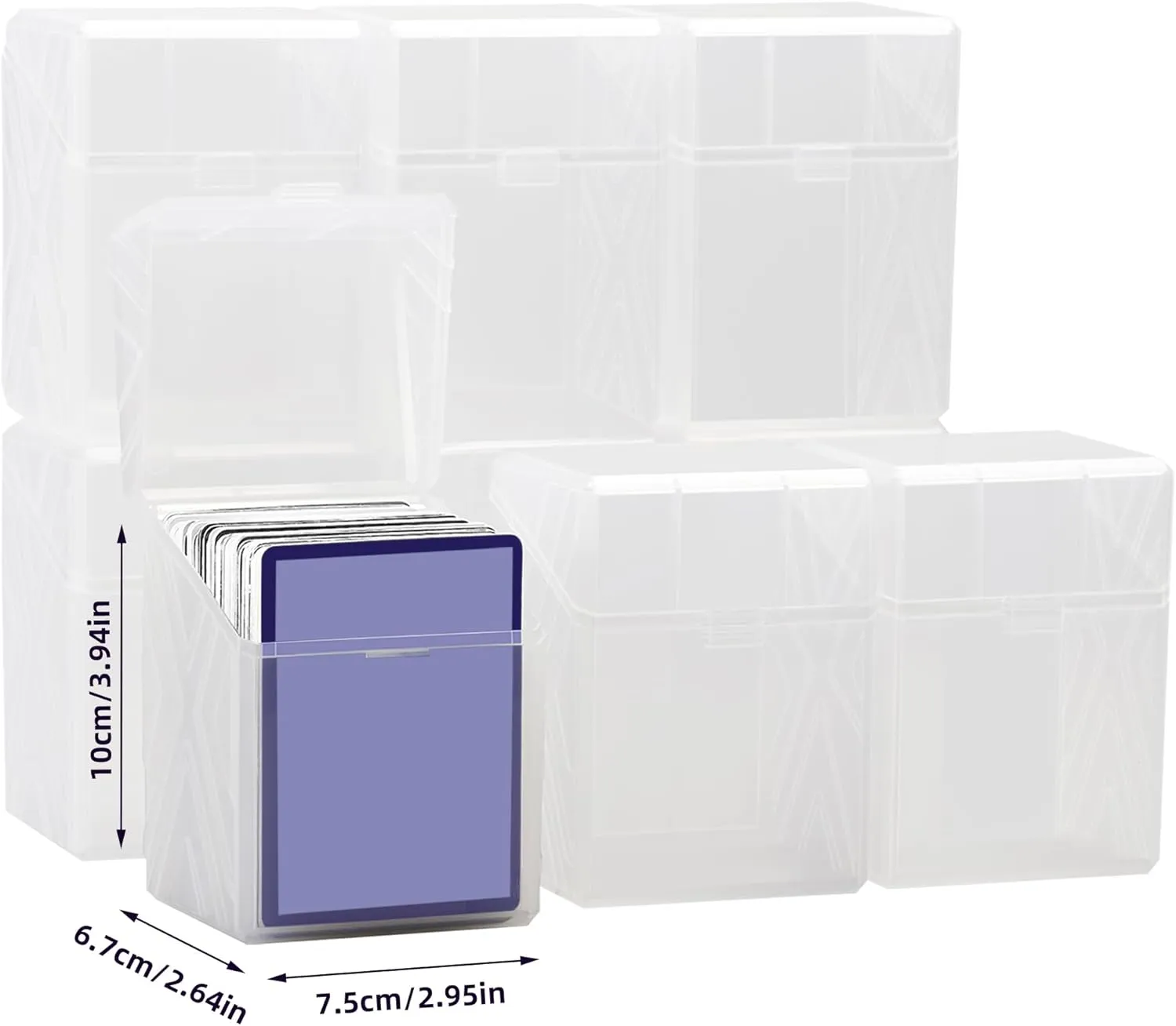 Brappo 9 Pack Card Deck Boxes for 200  Standard Size Card Storage Box, Clear Commander Card Deck CaseCompatible MTG, Trading Cards, Sport Cards.(No Cards) (Clear, 9 pack)