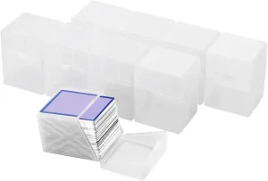 Brappo 9 Pack Card Deck Boxes for 200  Standard Size Card Storage Box, Clear Commander Card Deck CaseCompatible MTG, Trading Cards, Sport Cards.(No Cards) (Clear, 9 pack)