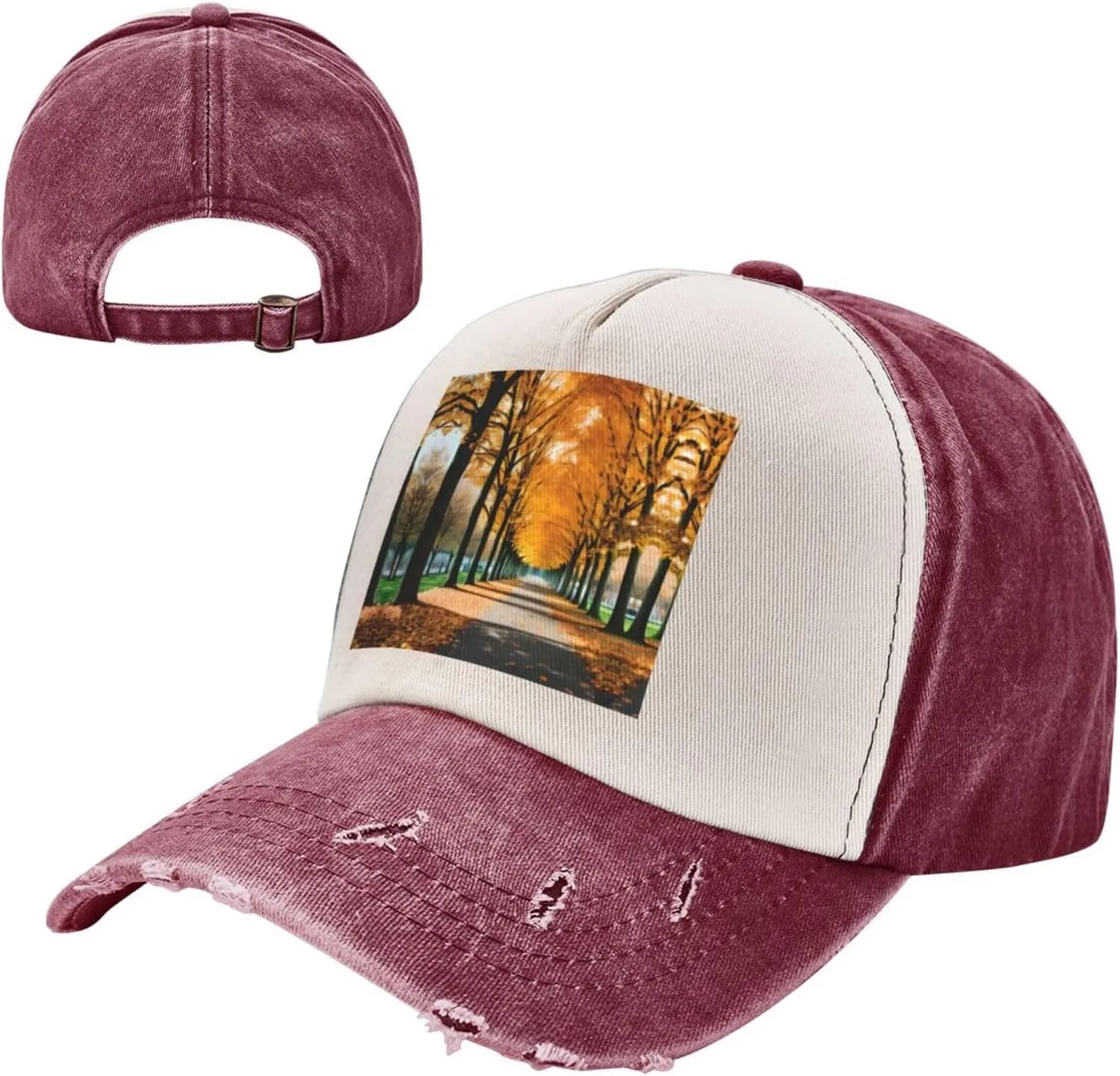 Bright Cabbage Unisex Adjustable and Breathable Sporty Denim Hat,Stylish Baseball Cap for Outdoor Activities