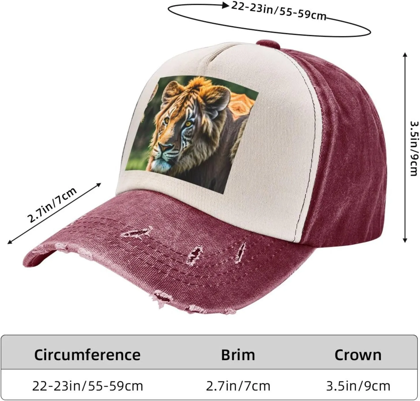 Bright Cabbage Unisex Adjustable and Breathable Sporty Denim Hat,Stylish Baseball Cap for Outdoor Activities