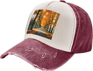 Bright Cabbage Unisex Adjustable and Breathable Sporty Denim Hat,Stylish Baseball Cap for Outdoor Activities