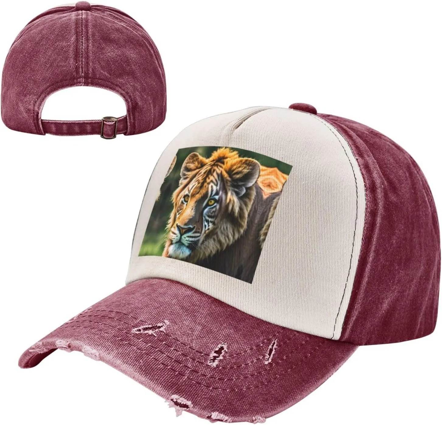 Bright Cabbage Unisex Adjustable and Breathable Sporty Denim Hat,Stylish Baseball Cap for Outdoor Activities