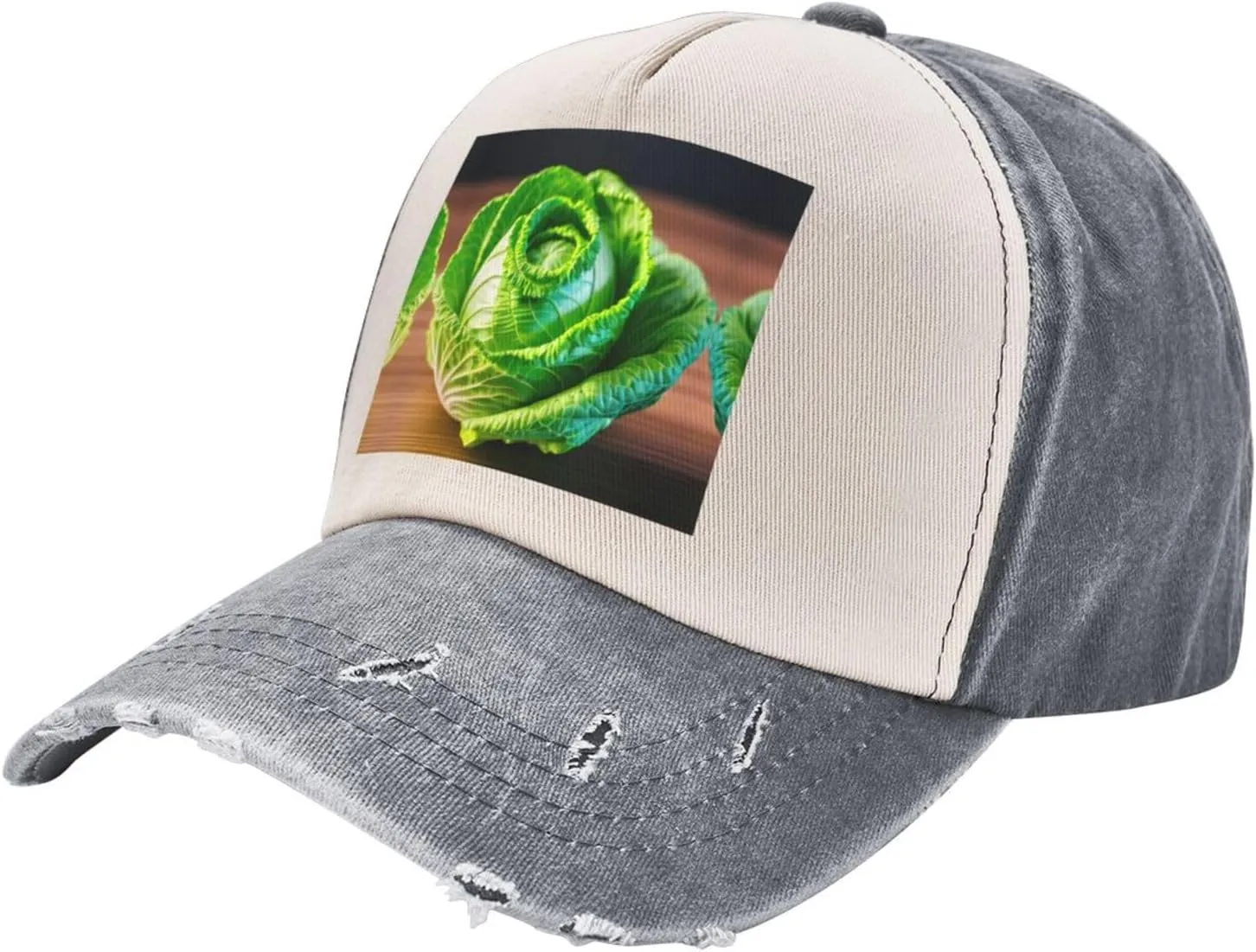 Bright Cabbage Unisex Adjustable and Breathable Sporty Denim Hat,Stylish Baseball Cap for Outdoor Activities
