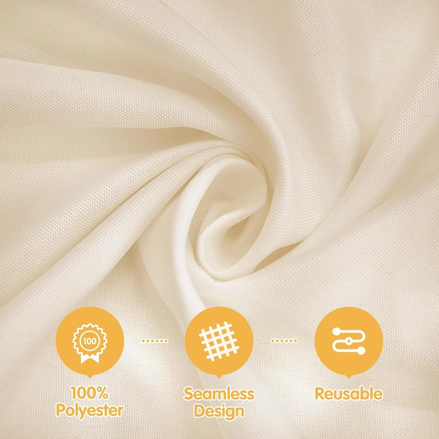 BRILLMAX 6 Pack Beige Tablecloths for 6 Foot Rectangle Tables 90 x 132 Inch - 6ft Rectangular Bulk Linen Polyester Fabric Washable Cloth Cover for Wedding Reception Banquet Birthday Party