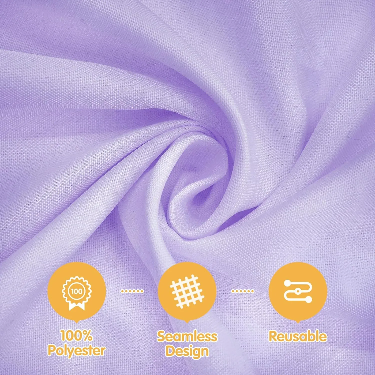 BRILLMAX 6 Pack Lavender Round Tablecloths 132 Inch - Circle Bulk Linen Polyester Fabric Washable Table Cloth Cover for Wedding Reception Banquet Birthday Party Buffet Restaurant