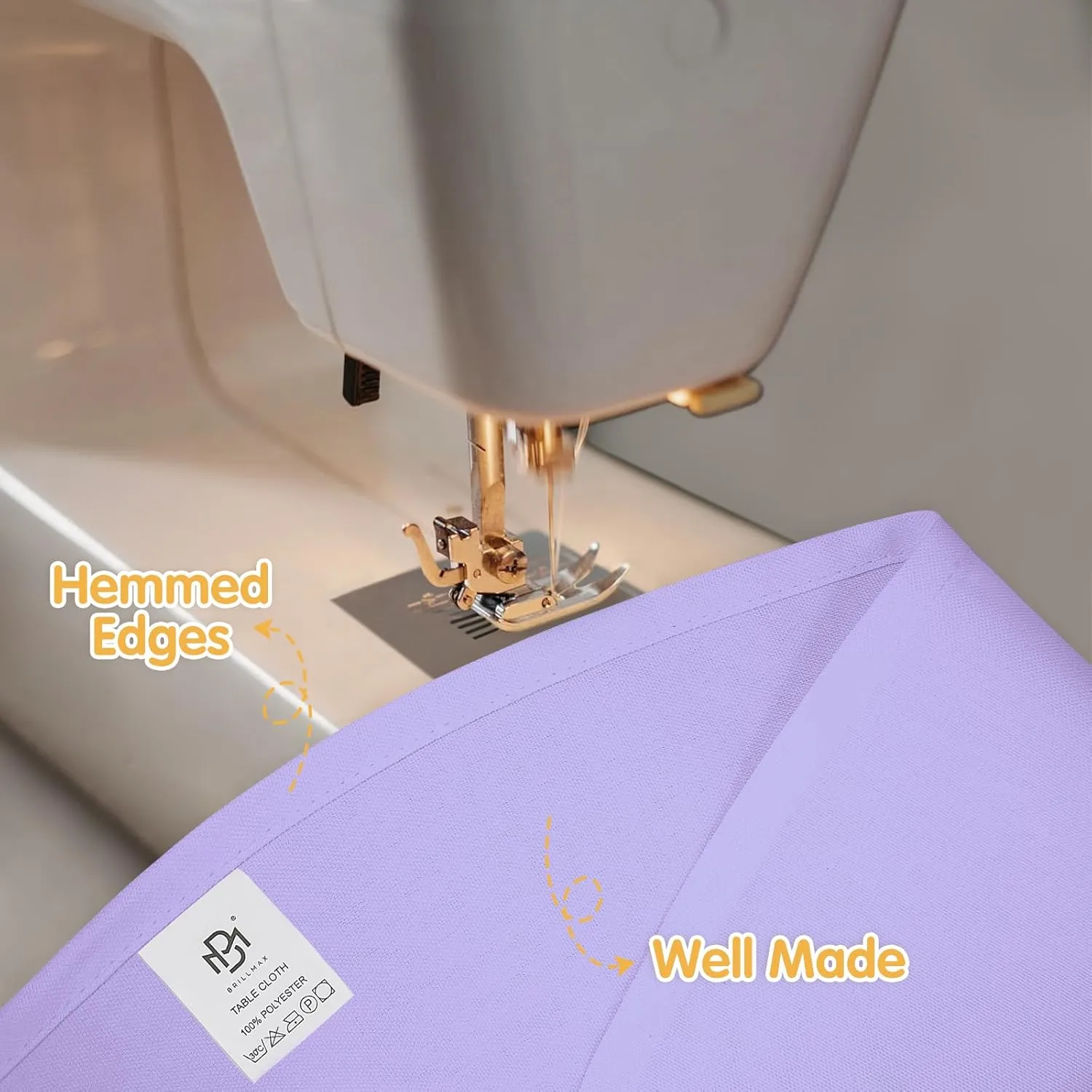 BRILLMAX 6 Pack Lavender Round Tablecloths 132 Inch - Circle Bulk Linen Polyester Fabric Washable Table Cloth Cover for Wedding Reception Banquet Birthday Party Buffet Restaurant