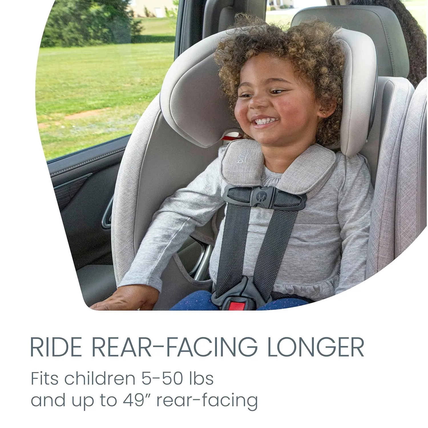 Britax One4Life Slim All-in-One Car Seat, 10 Years of Use, 17.5” SpaceSaver Design, Converts from Rear-Facing Infant Car Seat to Forward-Facing Booster Seat, ClickTight Installation, Parchment