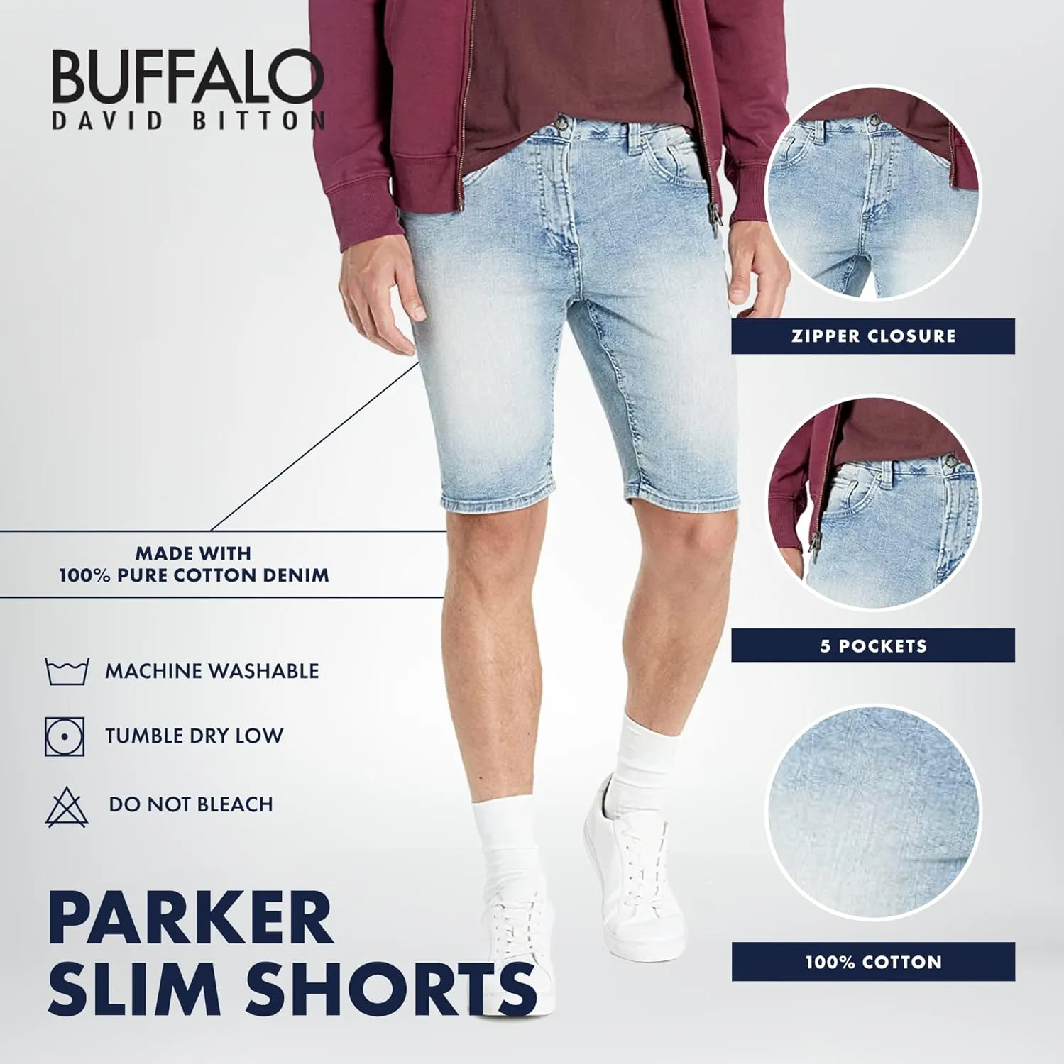 Buffalo David Bitton Men's Slim Parker Denim Shorts
