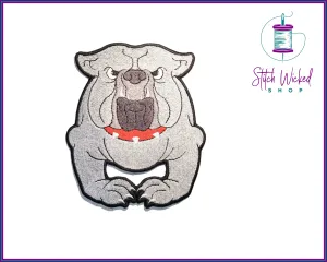 Bulldog Large Fully Embroidered Iron On Patch
