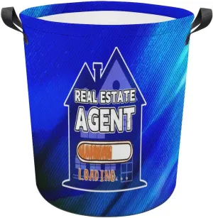 Business Real Estate Agent Large Laundry Basket Laundry Hamper Bag Washing Bin Collapsible Tall With Handles Travel Bathroom College