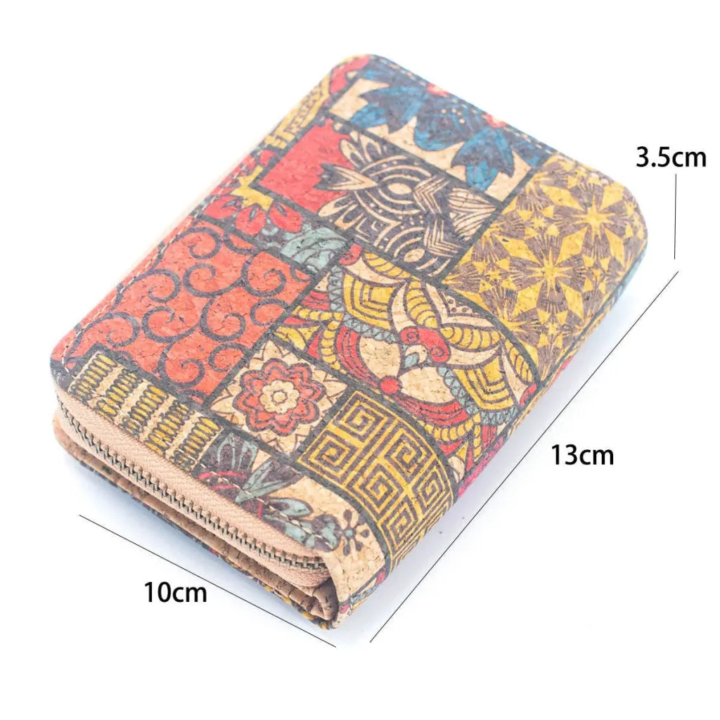 BUY 1 GET 1 FREE: Short Natural Cork Women's Printed Wallet with Card Holder BAGD-499-6