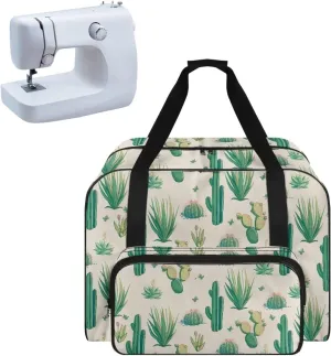 Cactus Sewing Machine Carrying Case Portable Padded Organizer with Pockets and Handles Large Sewing Organizer Bag for Singer Brother Janome and Accessories