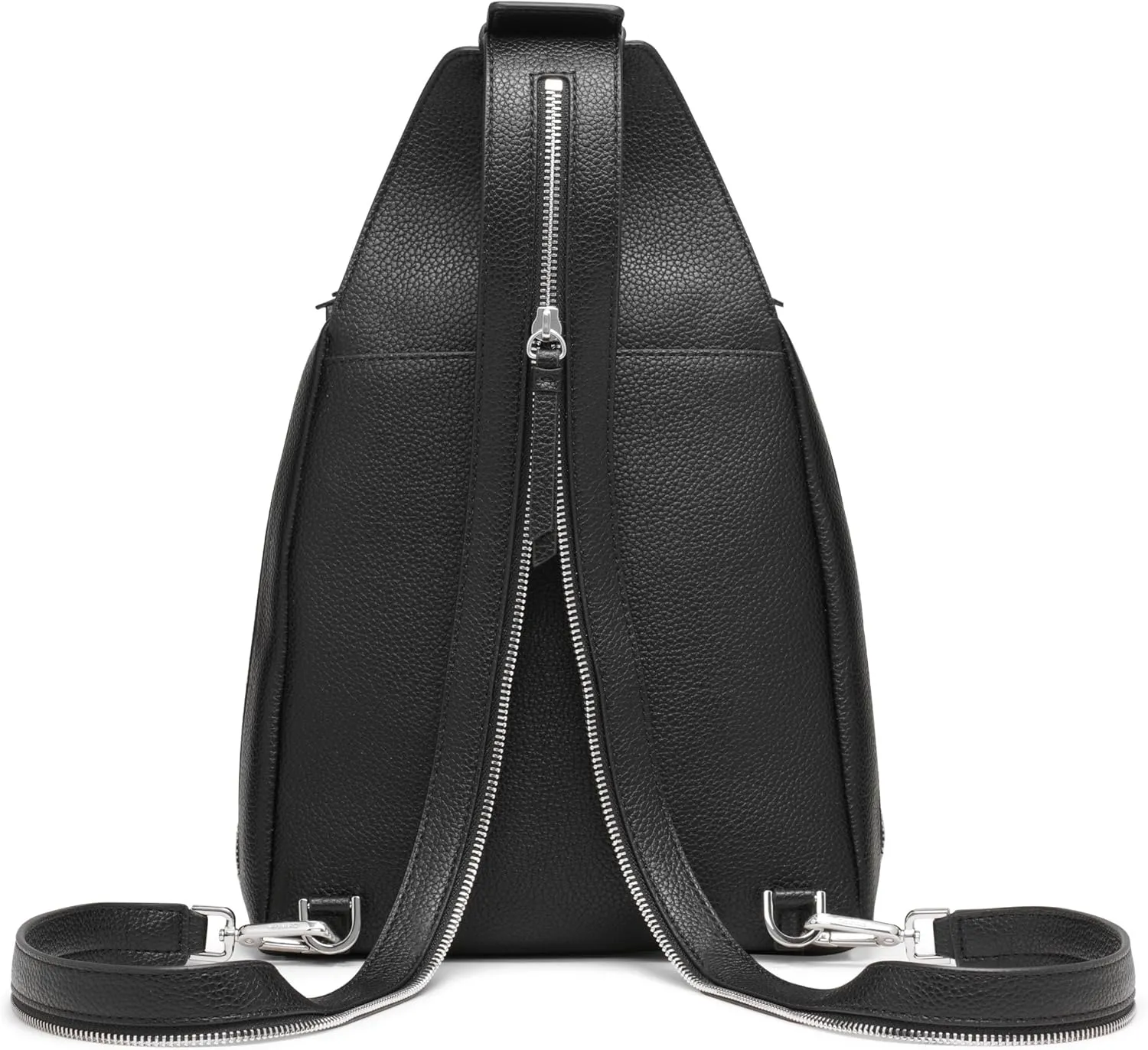 Calvin Klein Women's Myra Backpack for Women – Vegan Leather Convertible Sling Backpack, 2 Pockets, Cherub White/Black, One Size