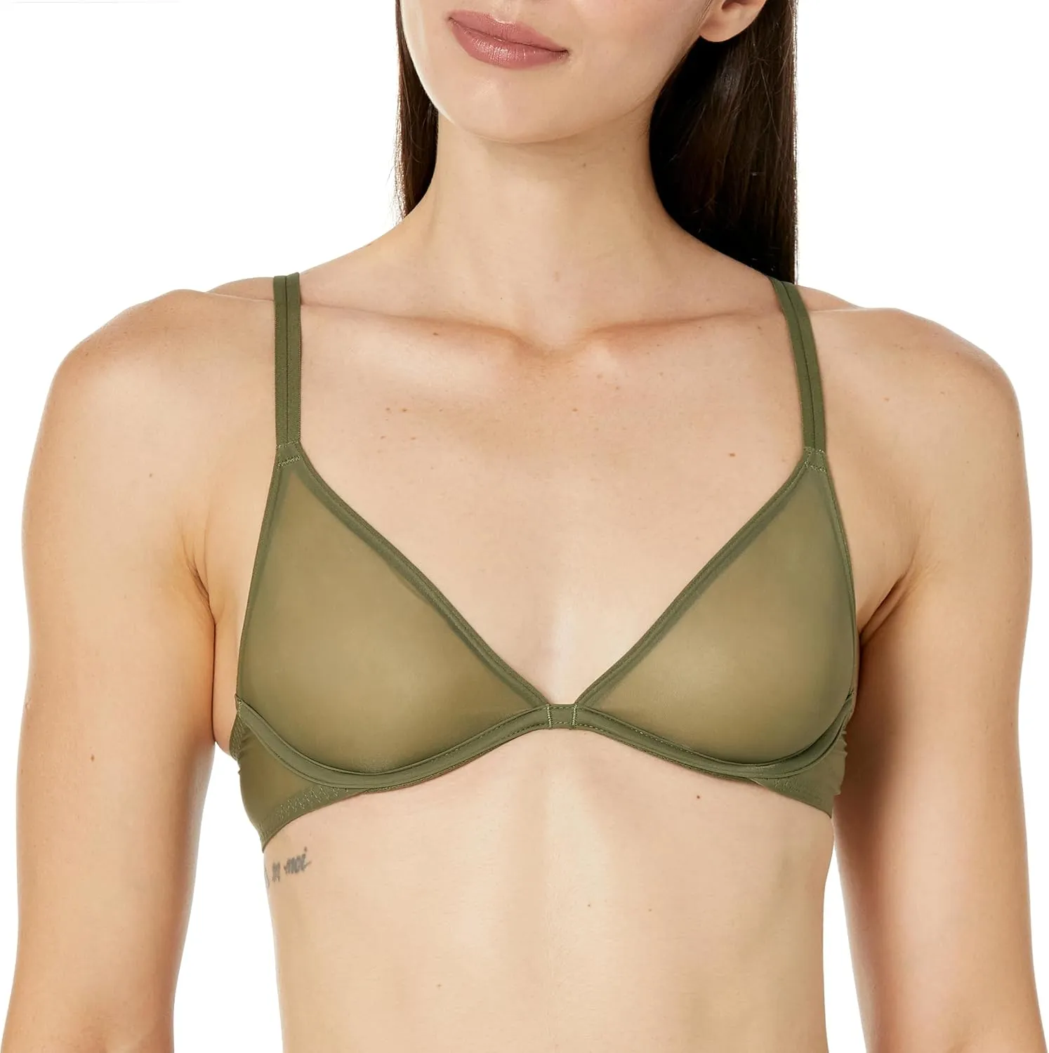 Calvin Klein Women's Sheer Marquisette Unlined Plunge Bra